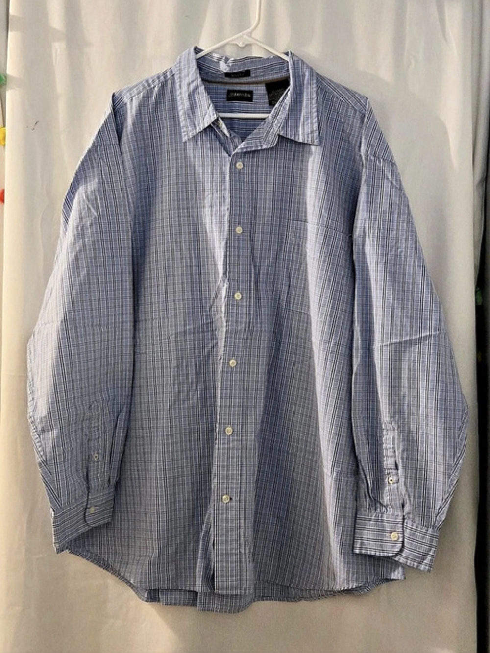 St. John's Bay 80's 2 Ply Plaid Cotton Button Down 3XL
